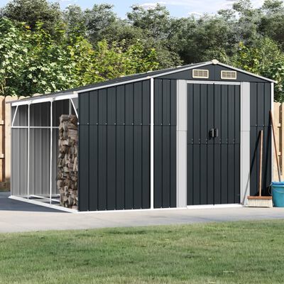 vidaXL Garden Shed Anthracite 277x279x179 cm Galvanised Steel