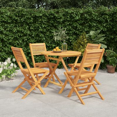 vidaXL 5 Piece Garden Dining Set Solid Wood Teak