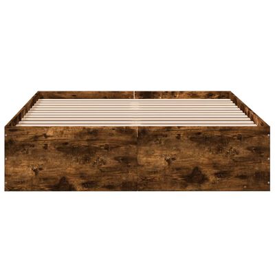 vidaXL Bed Frame without Mattress Smoked Oak 140x200 cm