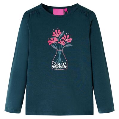 Kids' T-shirt with Long Sleeves Dark Green 104