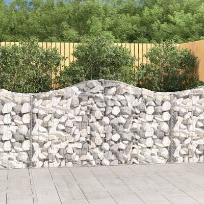 vidaXL Arched Gabion Baskets 3 pcs 200x30x100/120 cm Galvanised Iron