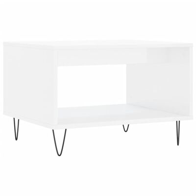 vidaXL Coffee Table High Gloss White 60x50x40 cm Engineered Wood