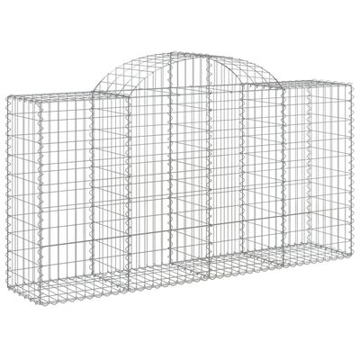 vidaXL Arched Gabion Baskets 15 pcs 200x50x100/120 cm Galvanised Iron