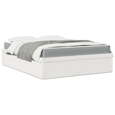 vidaXL Bed with Mattress White 140x200 cm Solid Wood Pine