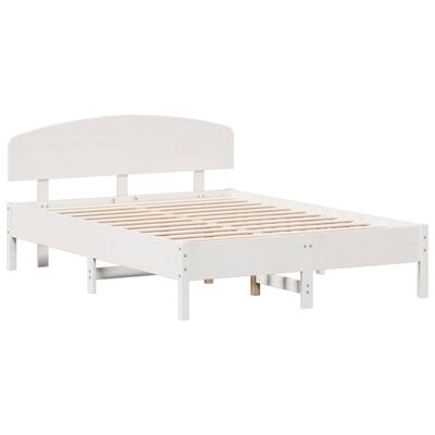 vidaXL Bed Frame without Mattress White 135x190 cm Double Solid Wood Pine