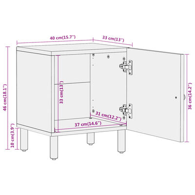 vidaXL Bedside Cabinets 2 pcs 40x33x46 cm Solid Wood Mango