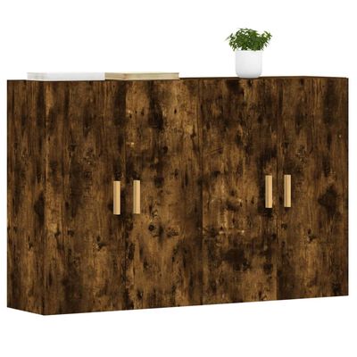 vidaXL Wall Mounted Cabinets 2 pcs Smoked Oak Engineered Wood