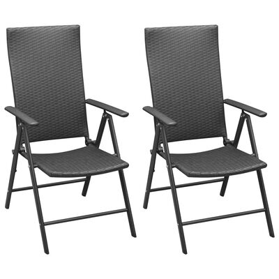 vidaXL 3 Piece Garden Dining Set Black