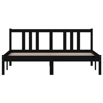 vidaXL Bed Frame without Mattress Black Solid Wood 150x200 cm King Size