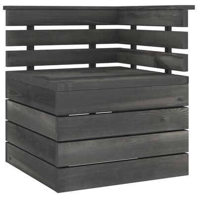 vidaXL 8 Piece Garden Pallet Lounge Set Solid Pinewood Dark Grey