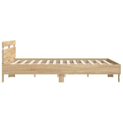 vidaXL Bed Frame with LED without Mattress Sonoma Oak 160x200 cm