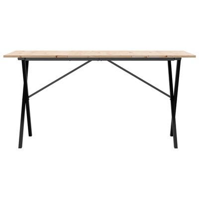 vidaXL Dining Table X-Frame 160x80x75 cm Solid Wood Pine and Cast Iron