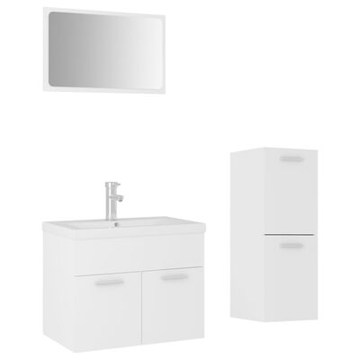 vidaXL Bathroom Furniture Set White Engineered Wood