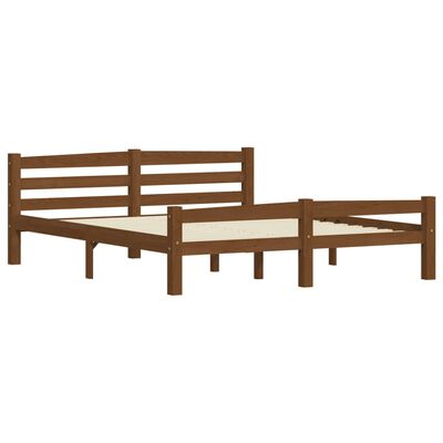 vidaXL Bed Frame without Mattress Honey Brown Solid Pinewood 160x200 cm