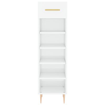 vidaXL Shoe Cabinet High Gloss White 30x35x105 cm Engineered Wood