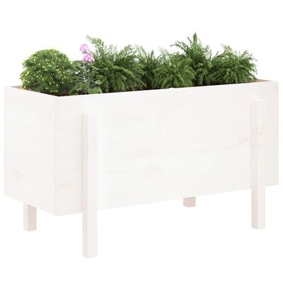 vidaXL Garden Raised Bed White 101x50x57 cm Solid Wood Pine