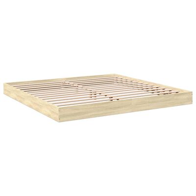 vidaXL Bed Frame without Mattress Sonoma Oak 200x200 cm Engineered Wood