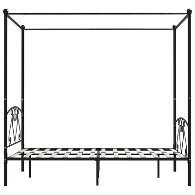 vidaXL Bed Frame without Mattress with Canopy Black 140x200 cm Metal