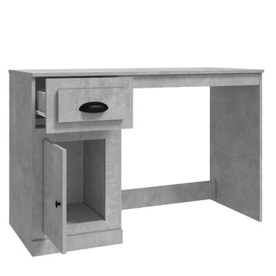 vidaXL Desk with Drawer Concrete Grey 115x50x75 cm Engineered Wood