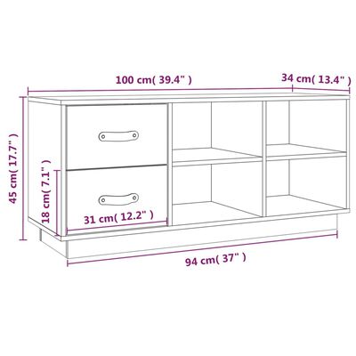 vidaXL Shoe Bench Grey 100x34x45 cm Solid Wood Pine