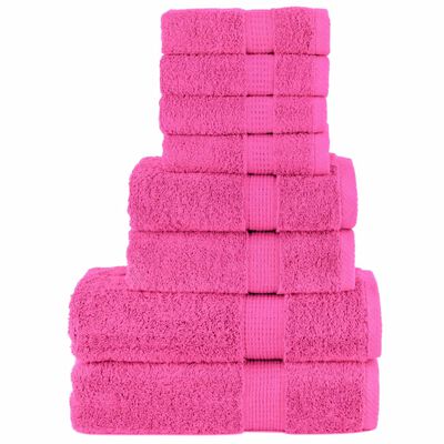 vidaXL 8 Piece Premium Towel Set SOLUND Pink 600 gsm