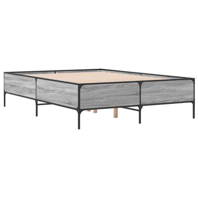 vidaXL Bed Frame without Mattress Grey Sonoma 120x200 cm