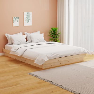 vidaXL Bed Frame without Mattress Solid Wood Double