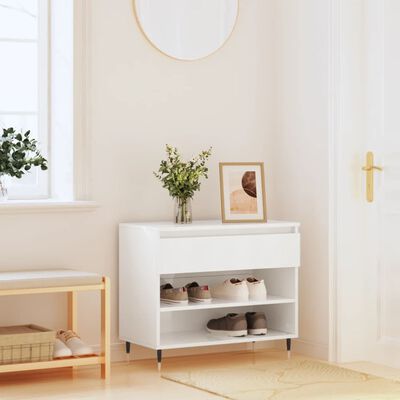 vidaXL Shoe Cabinet High Gloss White 70x36x60 cm Engineered Wood