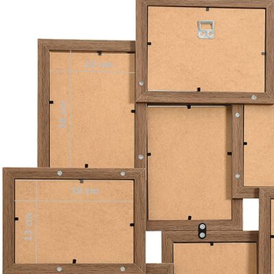 vidaXL Collage Photo Frame for 10x(13x18 cm) Picture Light Brown MDF