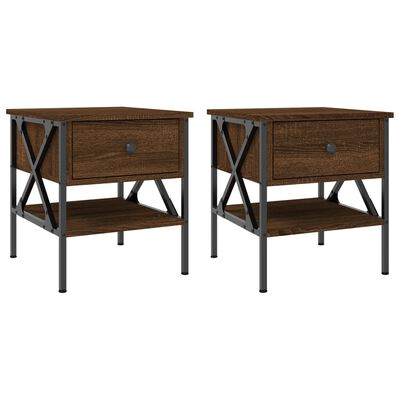 vidaXL Bedside Tables 2 pcs Brown Oak 40x42x45 cm Engineered Wood