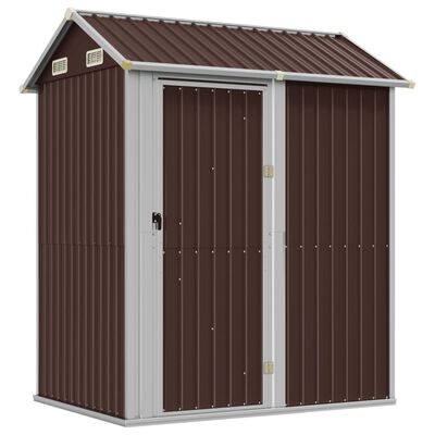 vidaXL Garden Shed Brown 192x152.5x237 cm Galvanised Steel