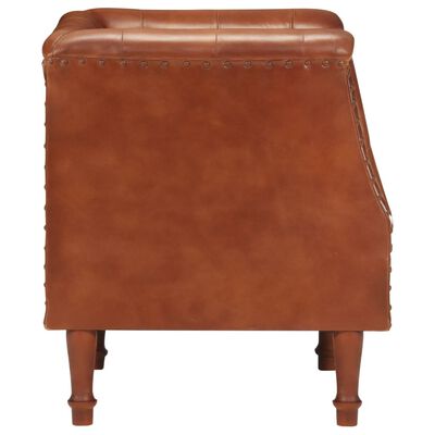 vidaXL Armchair Brown Real Leather