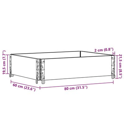 vidaXL Pallet Collar Brown 80x60 cm Solid Wood Pine