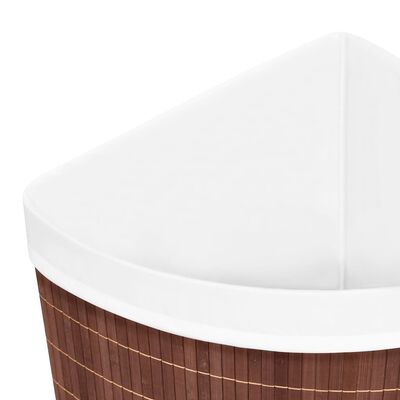 vidaXL Bamboo Corner Laundry Basket Brown 60 L