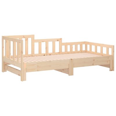 vidaXL Pull-out Day Bed without Mattress 2x(90x200) cm Solid Wood Pine