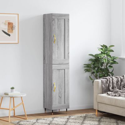 vidaXL Highboard Grey Sonoma 34.5x34x180 cm Engineered Wood