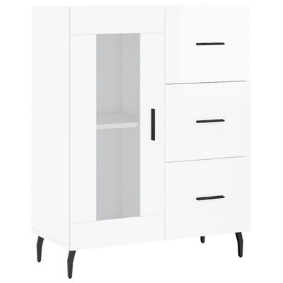 vidaXL Highboard High Gloss White 69.5x34x180 cm Engineered Wood