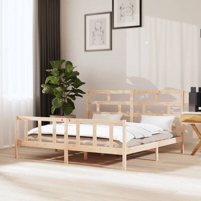 vidaXL Bed Frame without Mattress Solid Wood 200x200 cm (810102+814214)