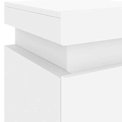 vidaXL Bedside Cabinet with LED Lights White 35x39x55 cm