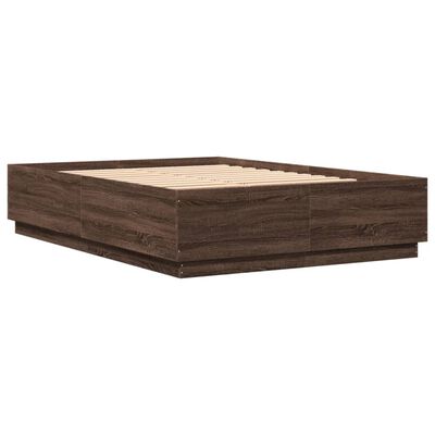 vidaXL Bed Frame without Mattress Brown Oak 150x200 cm King Size