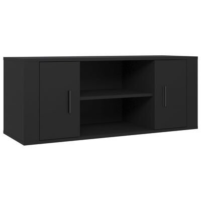 vidaXL TV Cabinet Black 100x35x40 cm Engineered Wood