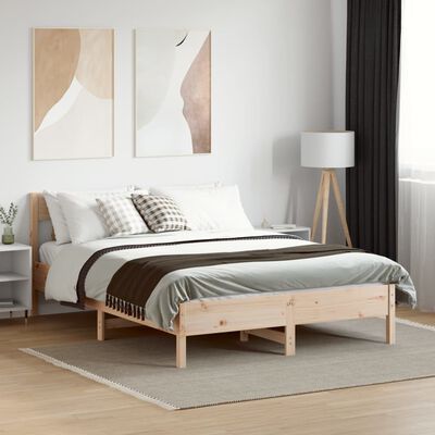 vidaXL Bed Frame without Mattress 120x190 cm Small Double Solid Wood Pine