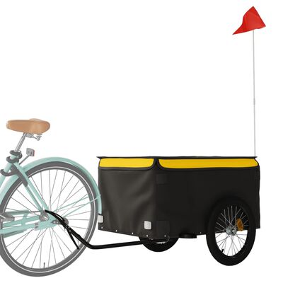 vidaXL Bike Trailer Black and Yellow 45 kg Iron