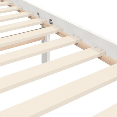 vidaXL Bed Frame without Mattress White Double Solid Wood