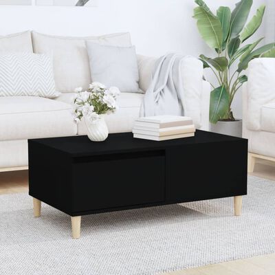 vidaXL Coffee Table Black 90x50x36.5 cm Engineered Wood