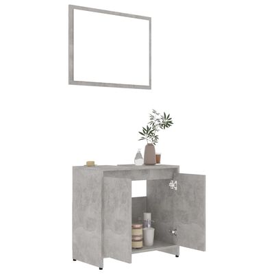 vidaXL 3 Piece Bathroom Furniture Set Concrete Grey Engineered Wood