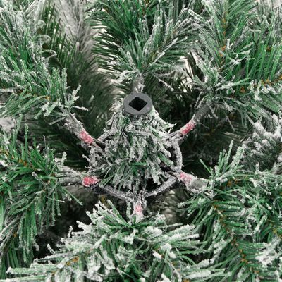 vidaXL Artificial Hinged Christmas Tree with Flocked Snow 240 cm