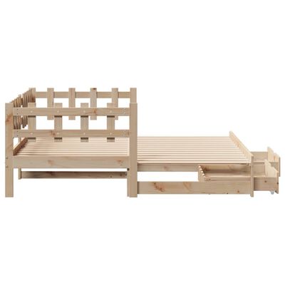 vidaXL Daybed with Trundle and Drawers without Mattress 80x200 cm