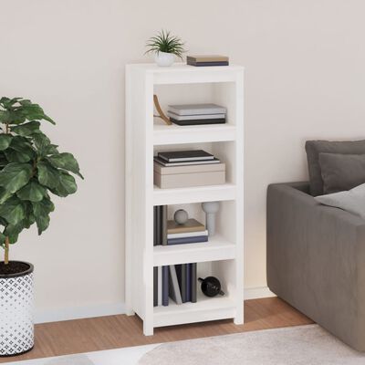 vidaXL Book Cabinet White 50x35x125.5 cm Solid Wood Pine