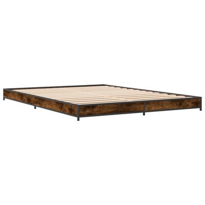 vidaXL Bed Frame without Mattress Smoked Oak 120x200 cm